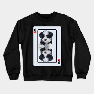 Maltese Terrier Queen Of Hearts Crewneck Sweatshirt